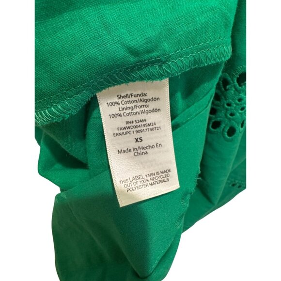 Free Assembly Women's Square Neck Eyelet Mini Dress Green Size XS NEW - Picture 5 of 9